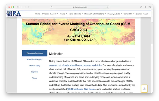 US Greenhouse Gas Center supports summer school at CIRA
