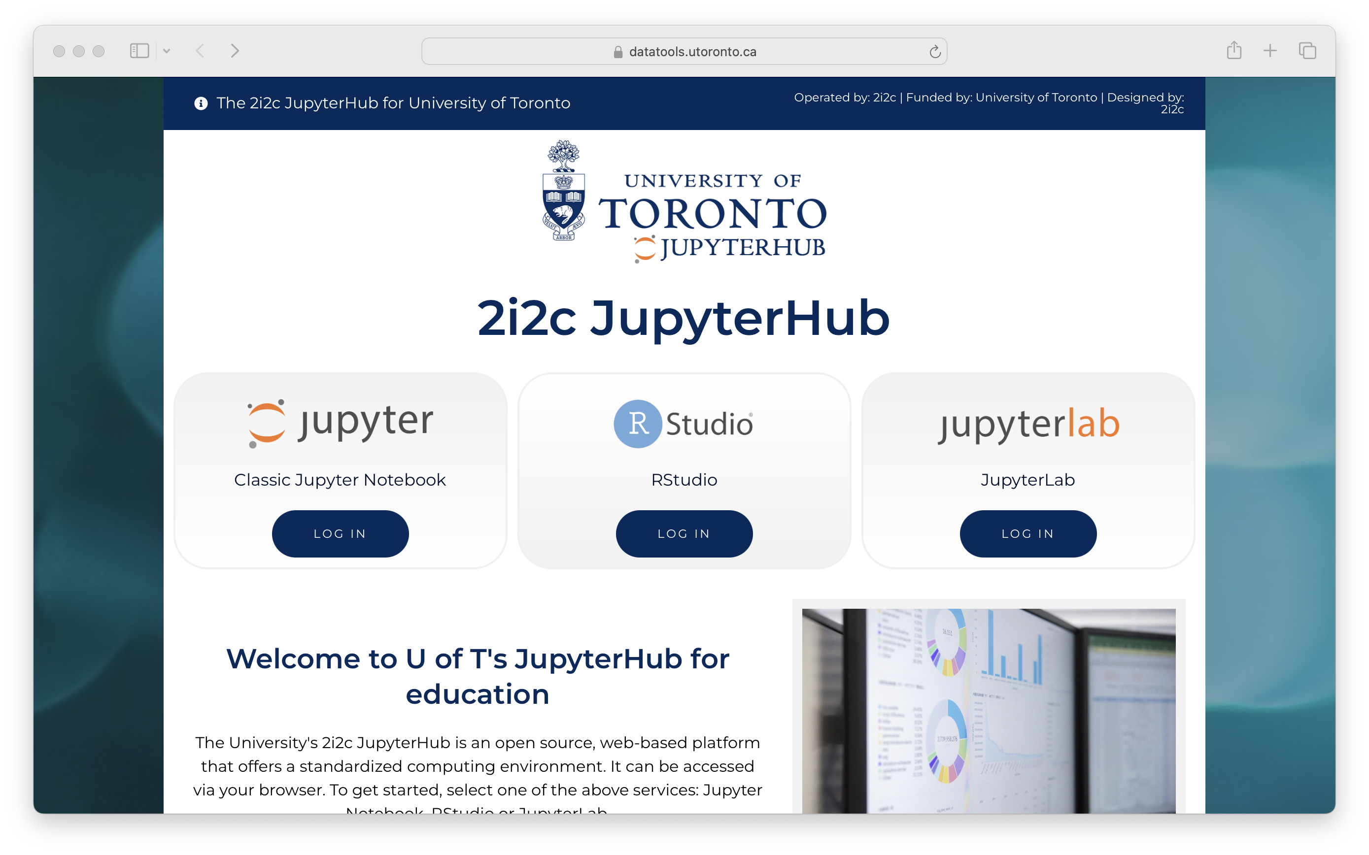 The UToronto hub landing page