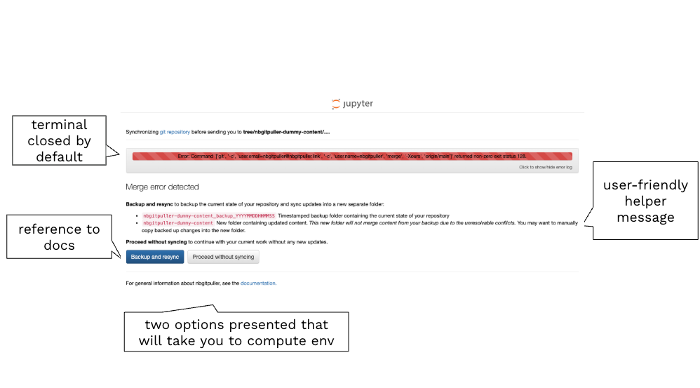 New UX for merge errors