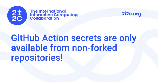 GitHub Action secrets are only available from non-forked repositories!